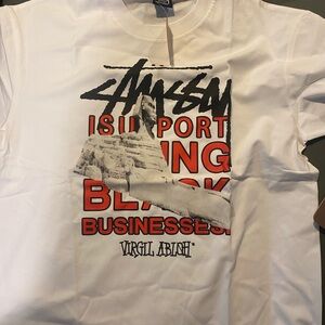 Stussy Virgil Abloh White Graphic T-Shirt XL White Orange Off White